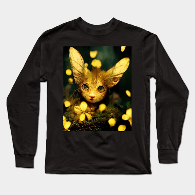 Golden Fae Cat Long Sleeve T-Shirt by LeftSpin